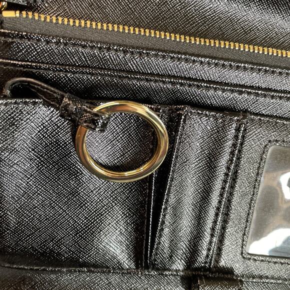 Like New TORY BURCH Black Saffiano Leather Robinson Envelope Wristlet Clutch - Picture 14 of 14